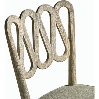 Ampney Side Chair (Set of 2) by Jonathan Charles in light brown and washed grey oak. Made from oak, foam, fabric in a traditional style.