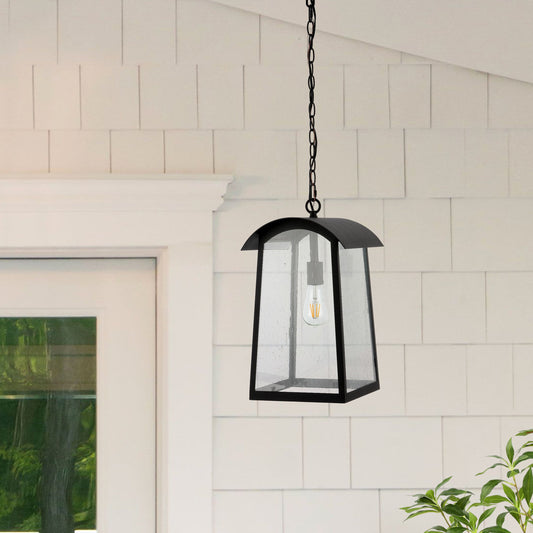 Goshen Outdoor Pendant by HedgeApple Essentials in black. Made from powder coating in a traditional style.