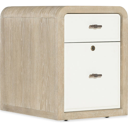 Brixton Mobile File by Hooker Furniture in light wood and pebble hue. Made from elm veneers in a unique style.