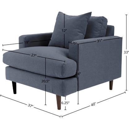 Martha Club Chair by LH Imports. Made from birch, pine, plywood, polyester, foam, polyester fiber, feather in a modern style.
