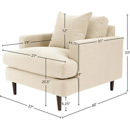 Martha Club Chair by LH Imports. Made from birch, pine, plywood, polyester, foam, polyester fiber, feather in a modern style.