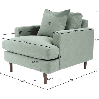 Martha Club Chair by LH Imports. Made from birch, pine, plywood, polyester, foam, polyester fiber, feather in a modern style.