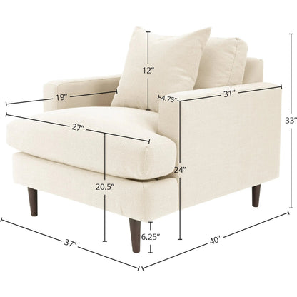Martha Club Chair by LH Imports. Made from birch, pine, plywood, polyester, foam, polyester fiber, feather in a modern style.