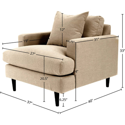 Martha Club Chair by LH Imports. Made from birch, pine, plywood, polyester, foam, polyester fiber, feather in a modern style.