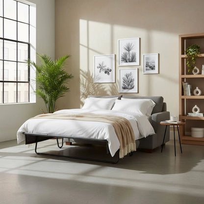 Martha Double Sofa Bed by LH Imports in walnut brown. Made from hemlock, alder, plywood, feather, polyester, foam, polyester fiber in a modern style.