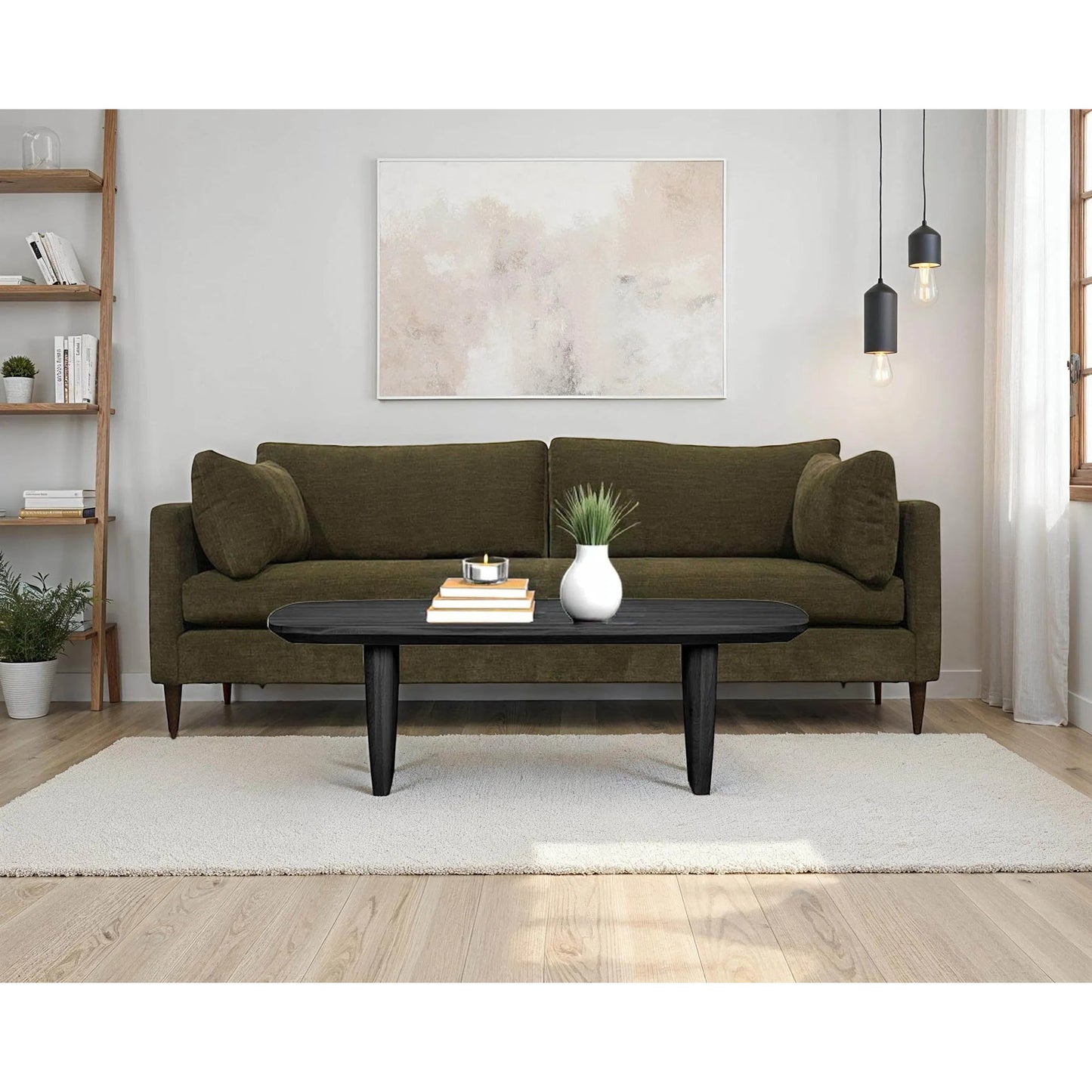 006 SI-2533505 | Lifestyle | Gemma Sofa by LH Imports in green, pine. Made from hemlock, alder, plywood, feather, polyester, foam, polyester fiber in a unique style.
