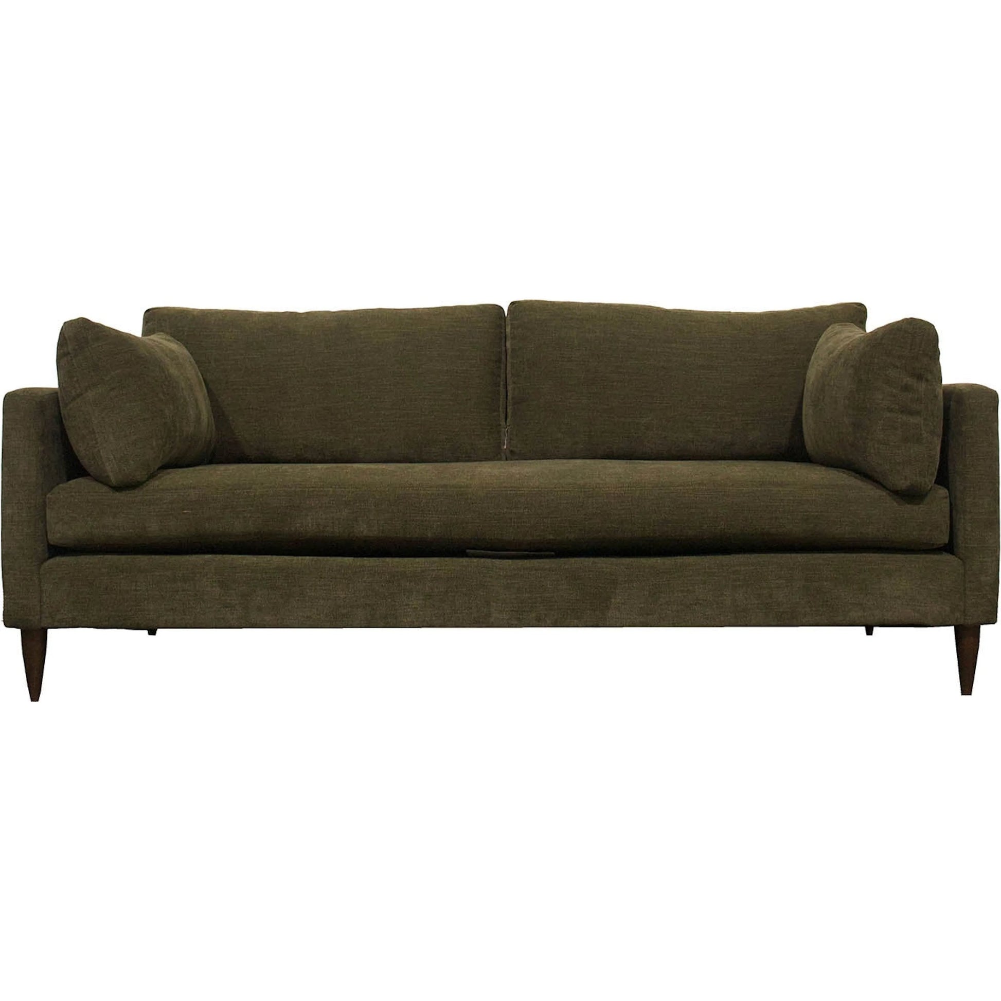 Gemma Apartment Sofa by LH Imports in green, pine. Made from hemlock, alder, plywood, feather, polyester, foam, polyester fiber in a unique style.