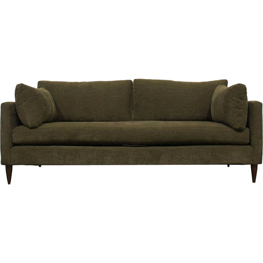 Gemma Apartment Sofa by LH Imports in green, pine. Made from hemlock, alder, plywood, feather, polyester, foam, polyester fiber in a unique style.