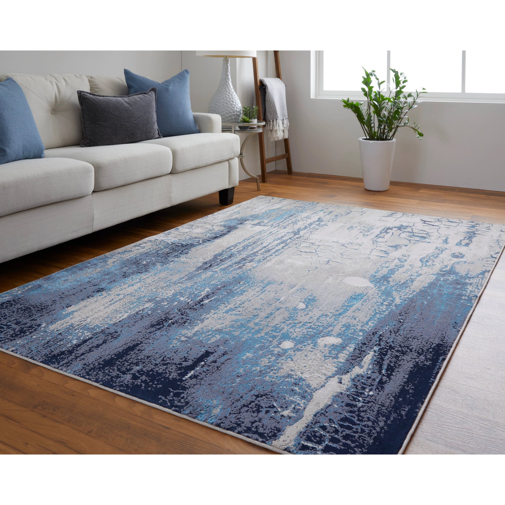 Indio Rug - 39H2F by Feizy in ivory, blue, black. Made from unique in a unique style.