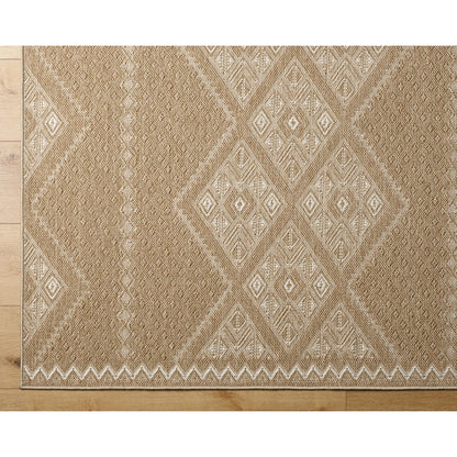 Pismo Beach PMB-2314 Indoor/Outdoor Rug by Livabliss in tan, white. Made from face: 100% polypropylene, warp: 100% polypropylene in a unique style.