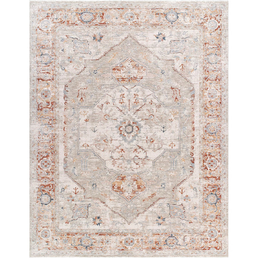 Poem 557039 Rug by Livabliss in cream, beige, mustard, slate, pale blue. Made from polyester