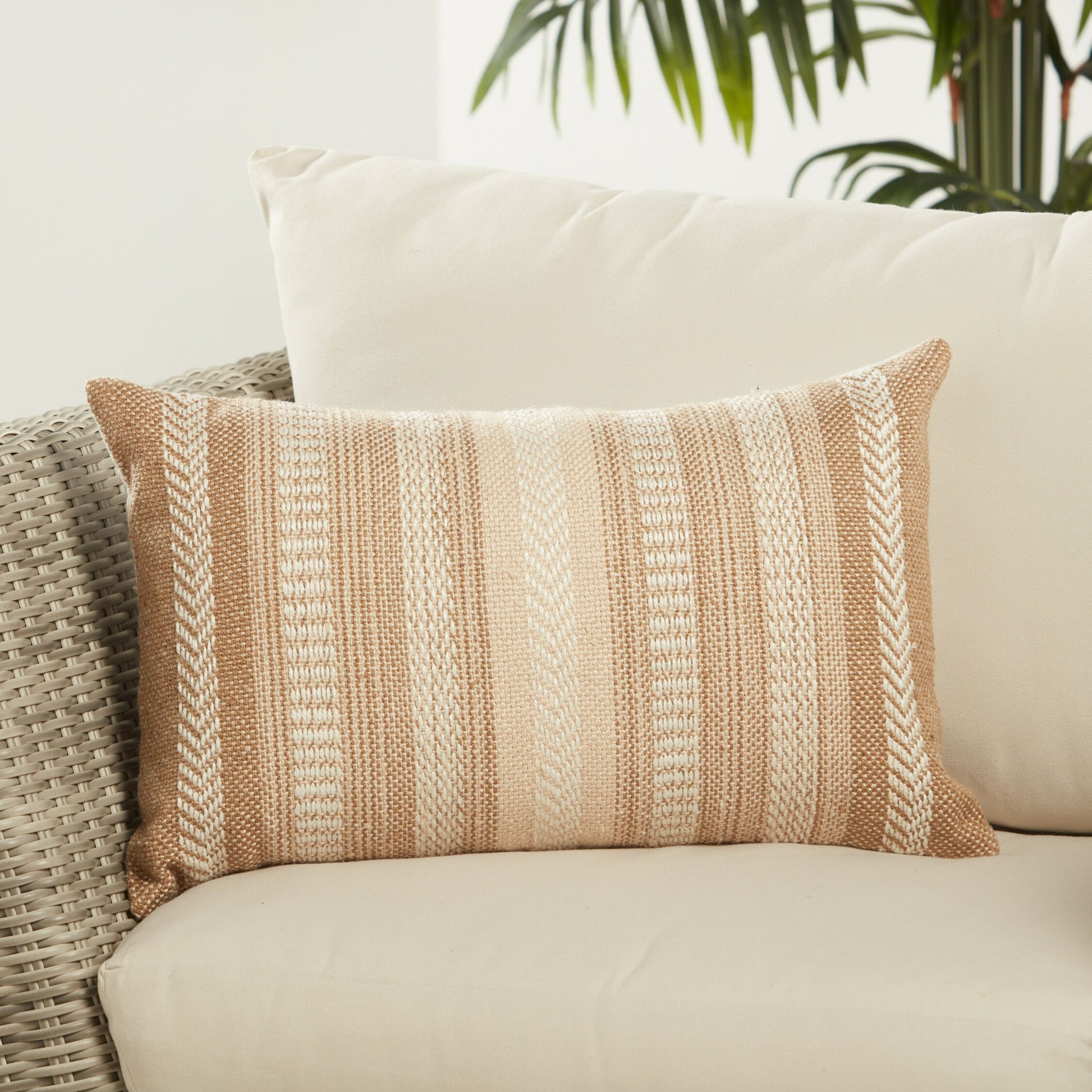 Pampas PMP01 Indoor/Outdoor Pillow by Jaipur Living. Made from 100% polyester in a cottage & farmhouse style.