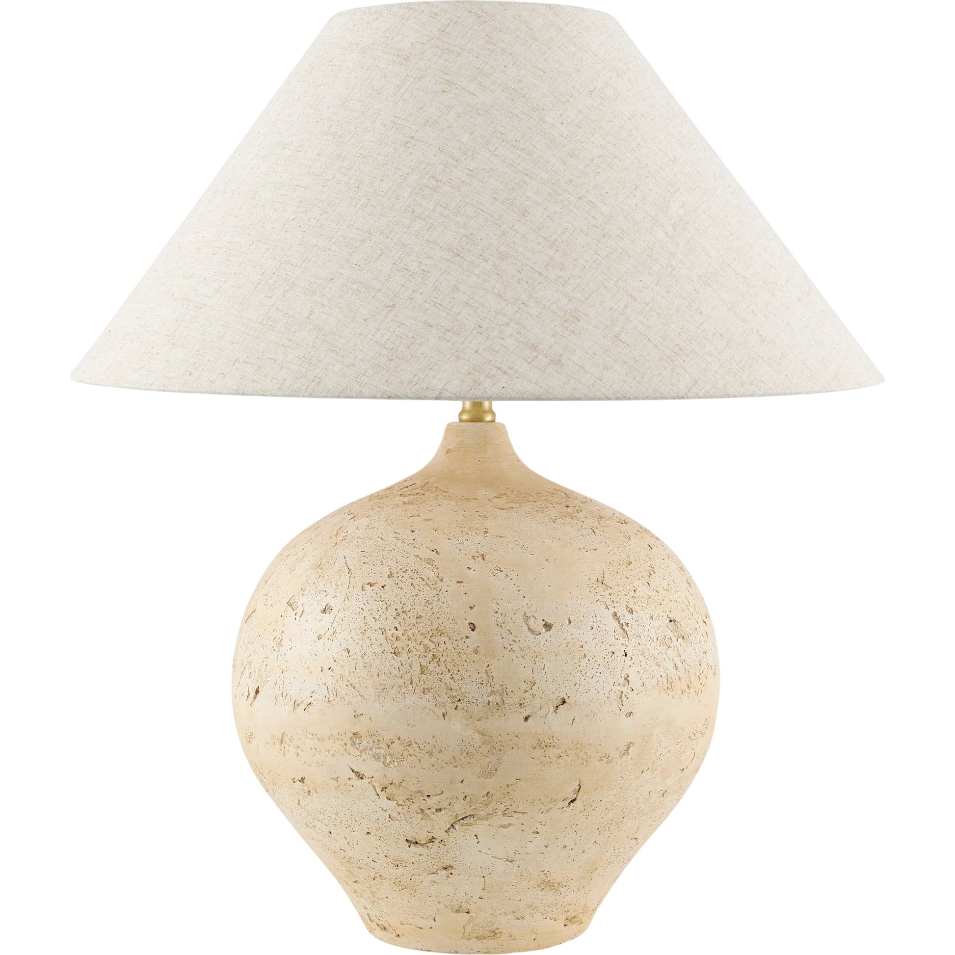 Pomarico Accent Table Lamp by Surya. Made from cement, linen, plastic in a transitional style.
