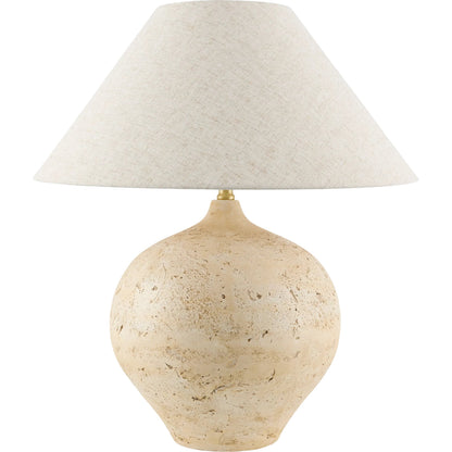 Pomarico Accent Table Lamp by Surya. Made from cement, linen, plastic in a transitional style.