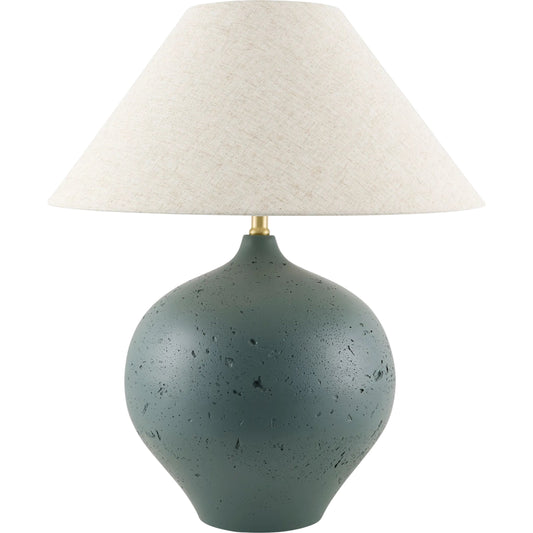 Pomarico Accent Table Lamp by Surya. Made from cement, linen, plastic in a transitional style.