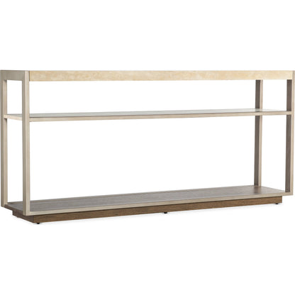 Hammon Marble Oak Console Table by Hooker Furniture in medium oak, champagne. Made from unique in a transitional style.