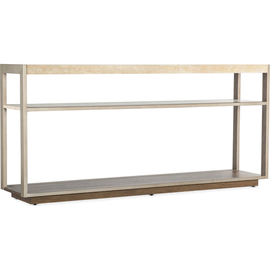 Hammon Marble Oak Console Table by Hooker Furniture in medium oak, champagne. Made from unique in a transitional style.