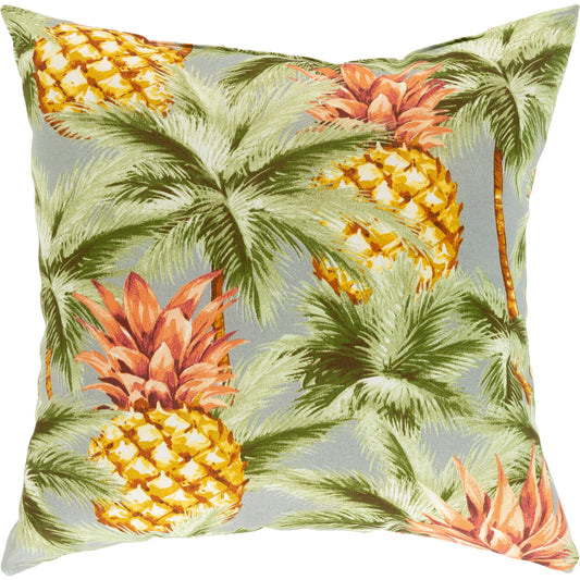 Pina Pillow - 32064 by Surya in light slate, light green, dark brown. Made from front: 100% polyester, back: 100% polyester, fill: polyester, polyfill in a modern style.