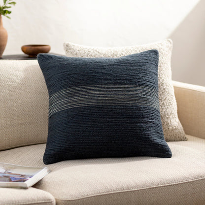 Penny Pillow - 486140 by Surya in onyx, sterling grey. Made from front: 100% wool, back: 100% cotton in a modern style.