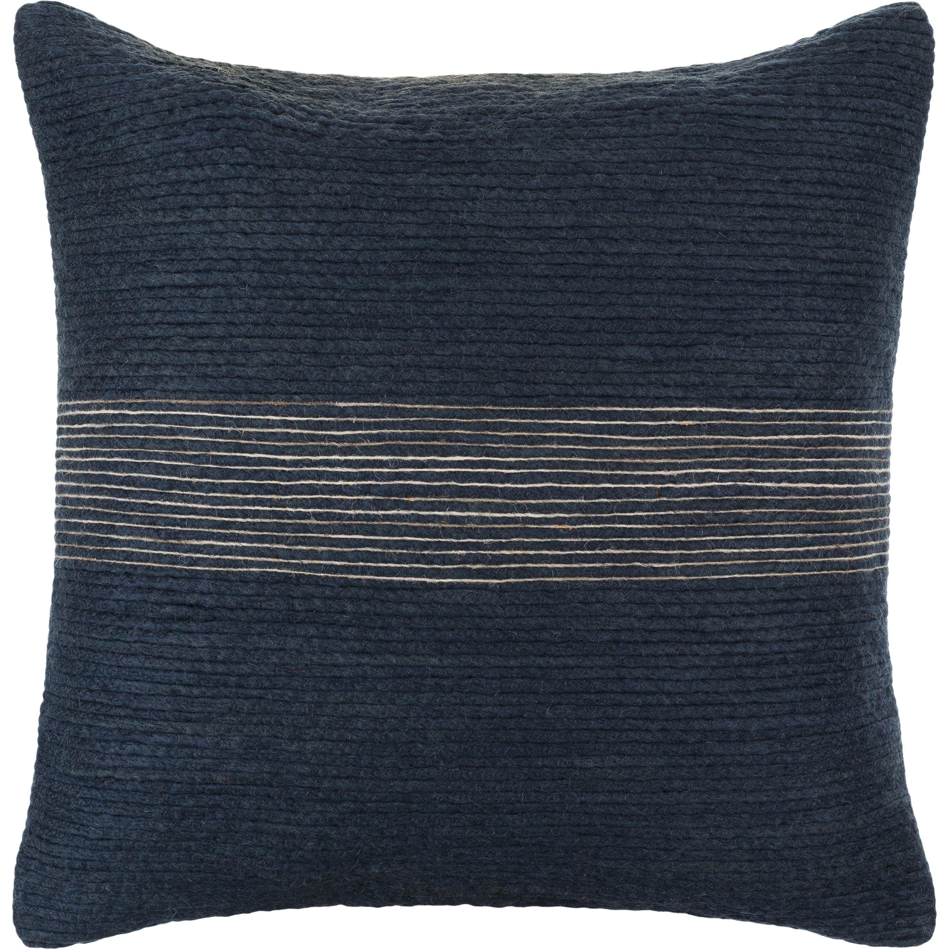 Penny Pillow - 486140 by Surya in onyx, sterling grey. Made from front: 100% wool, back: 100% cotton in a modern style.