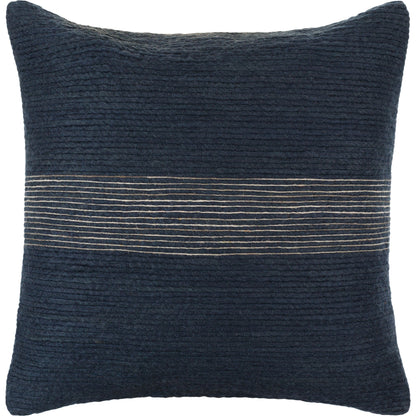 Penny Pillow - 486140 by Surya in onyx, sterling grey. Made from front: 100% wool, back: 100% cotton in a modern style.