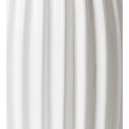 Pangong - 32539 by Surya in translucent, metallic nickel, white, beige and glazedplated. Made from shade (outside): linen, shade (inside): polyester, body: ceramic, finial: metal, harp: iron in a modern style.