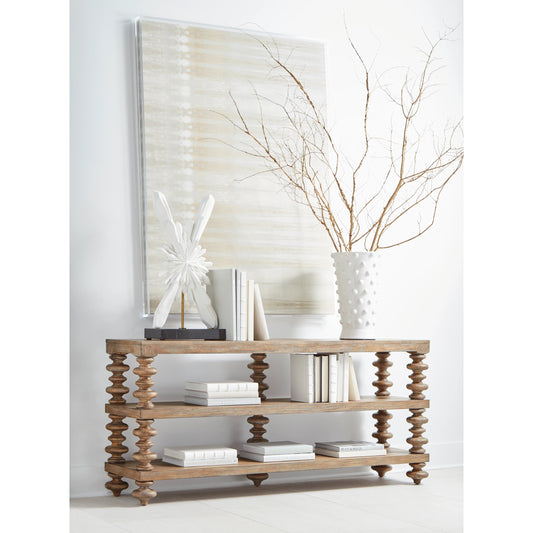 Architrave Console Table by A.R.T. Furniture in almond. Made from pine solids and veneer in a traditional style.