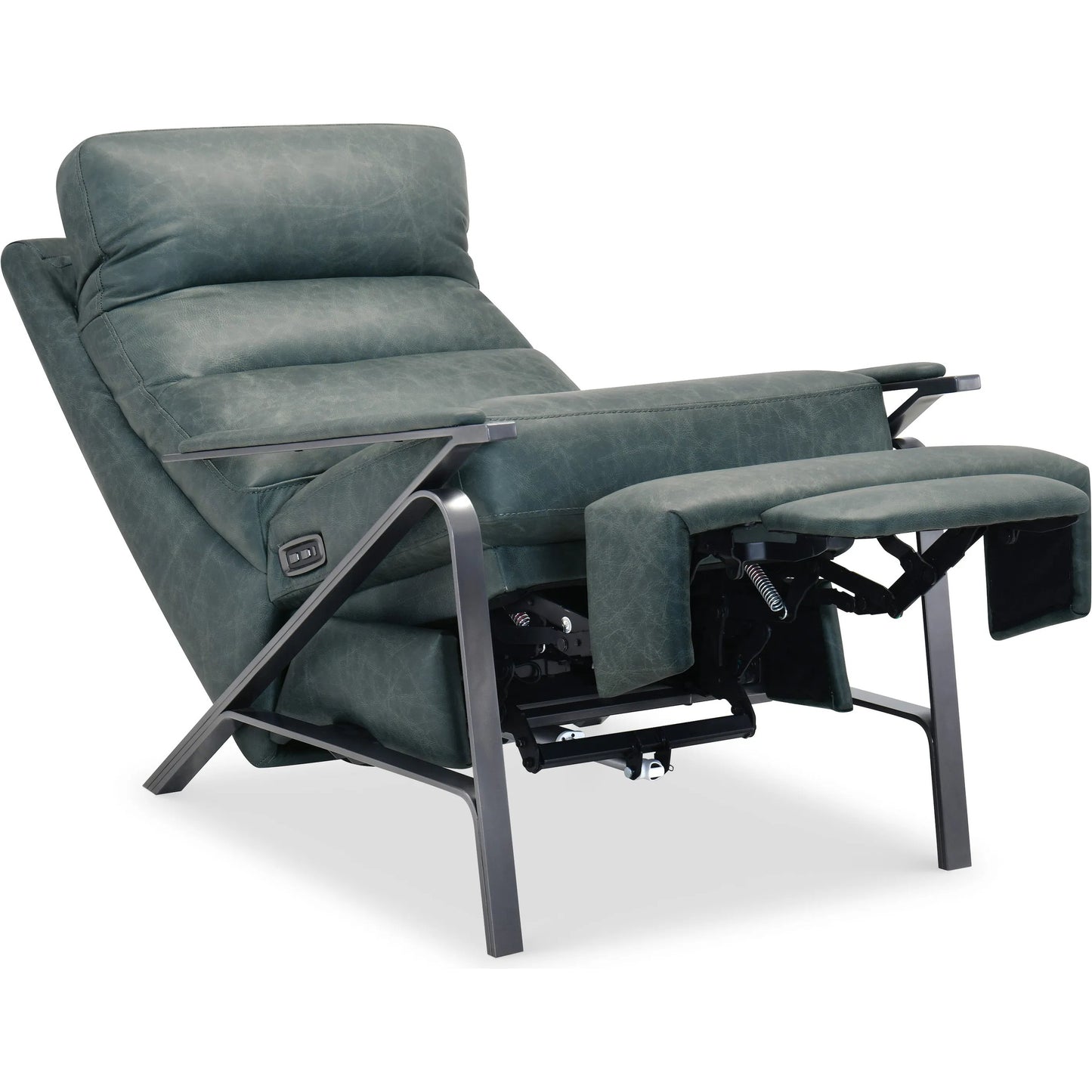 004 SI-2458614 | Additional Silo | Elixir Power Recliner with Power Headrest by Hooker Furniture in dark gunmetal metal. Made from leather in a traditional style.
