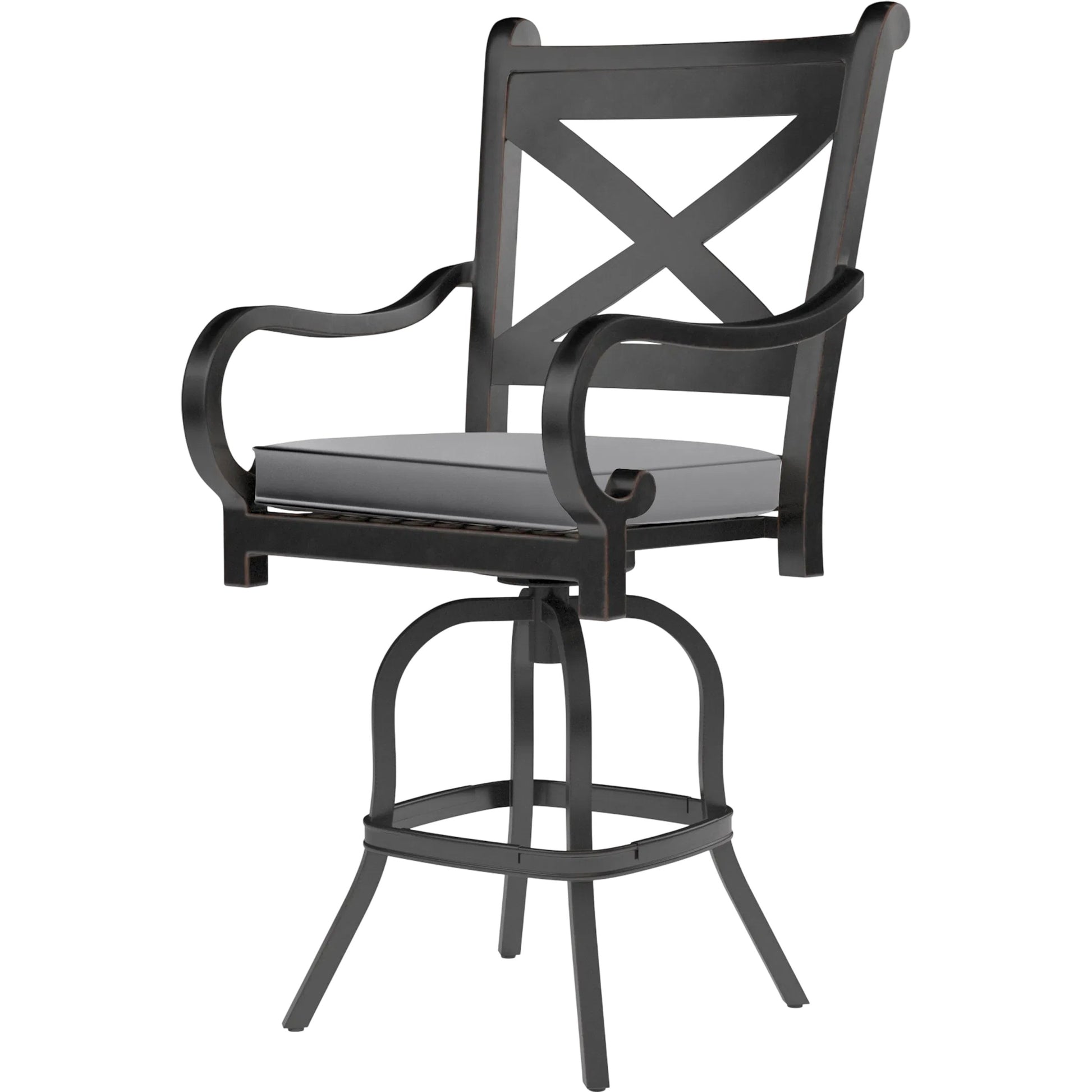 Monterey Outdoor Counter Stool by Sunset West in browns. Made from aluminum in a cottage & farmhouse style.