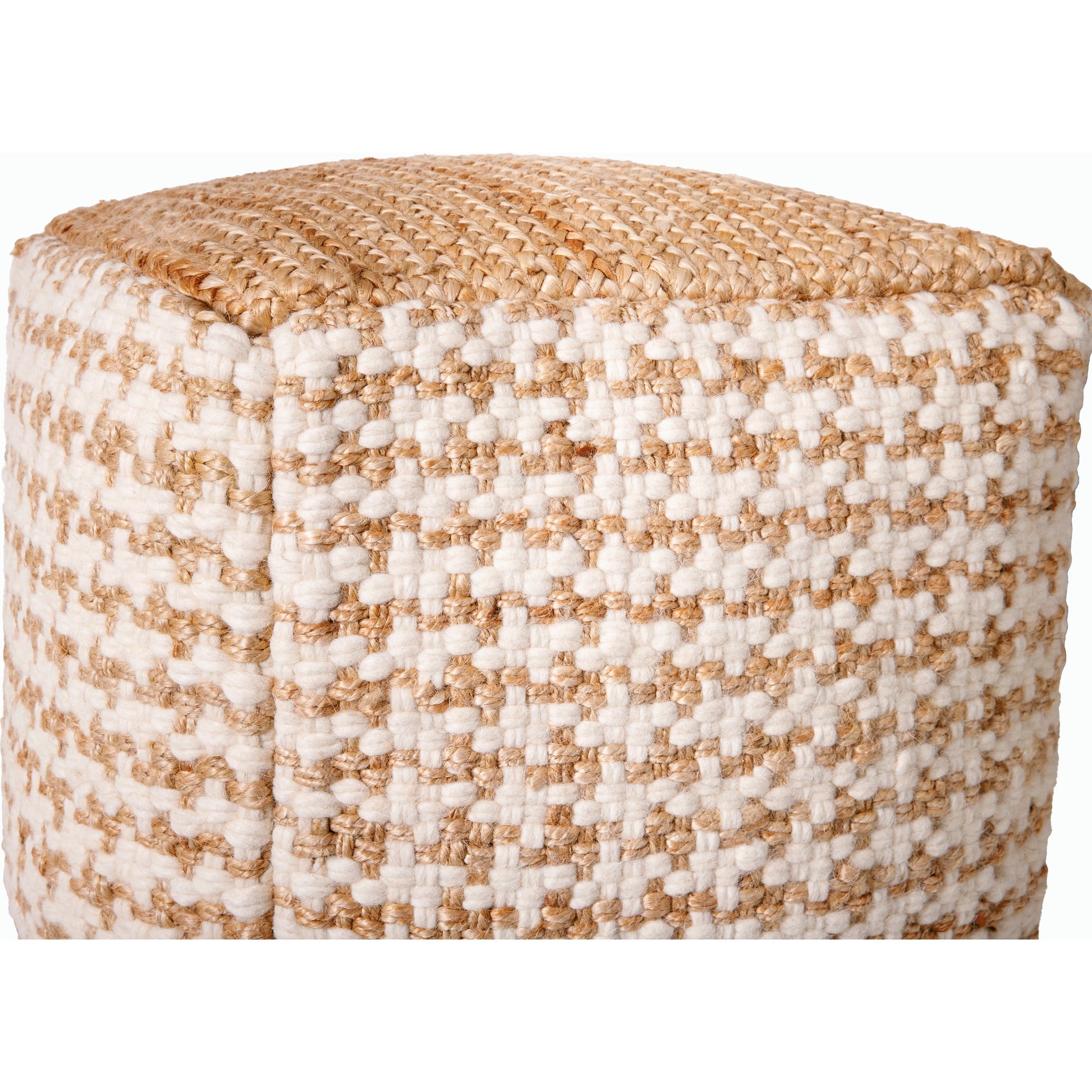 Palna - 476113 by Surya in pearl, khaki. Made from top: 60% jute, 40% wool, bottom: 100% cotton, fill: 100% polybeads in a cottage & farmhouse style.