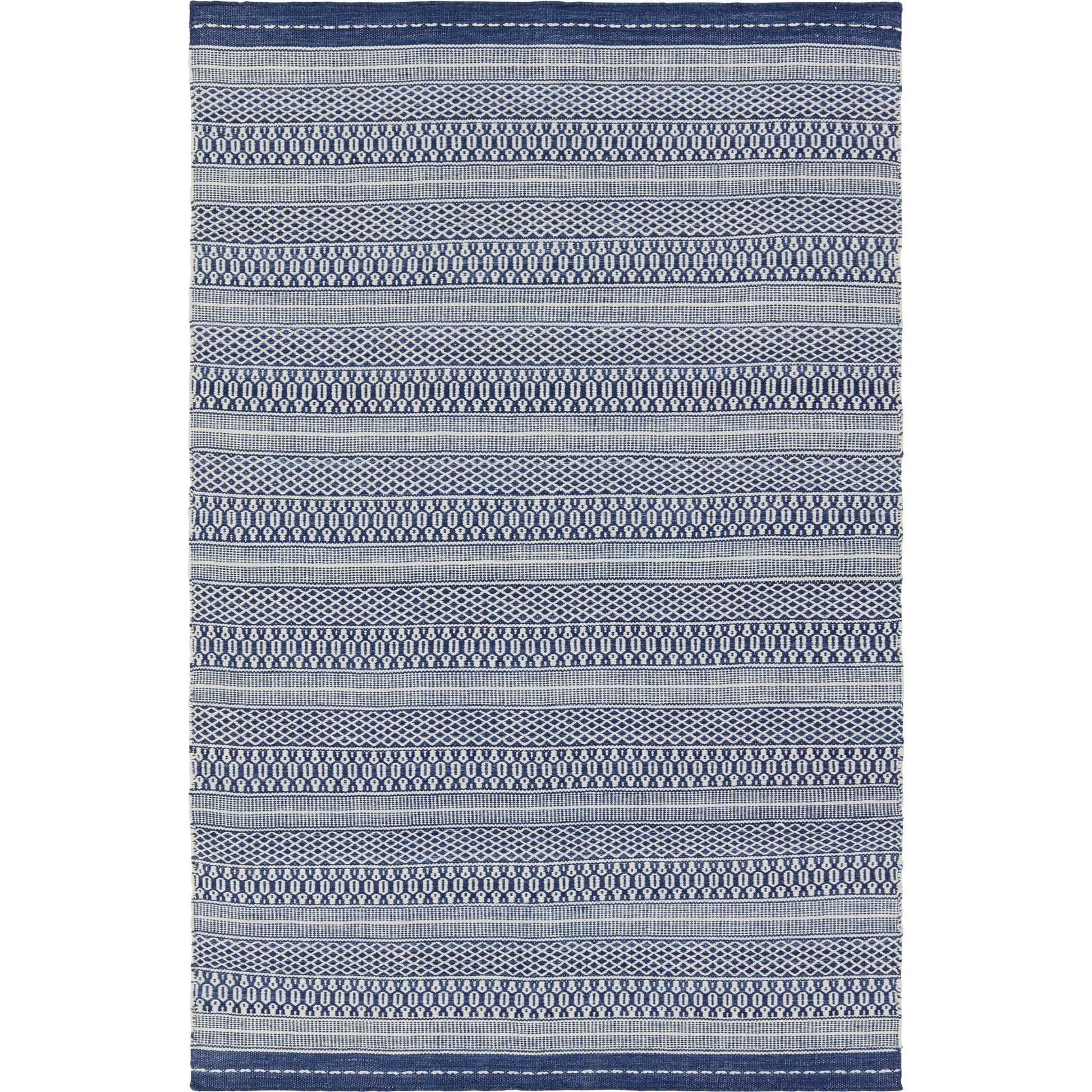 Penrose PNR06 Indoor/Outdoor Rug by Jaipur Living in navy, cream. Made from 100% polyester in a unique style.