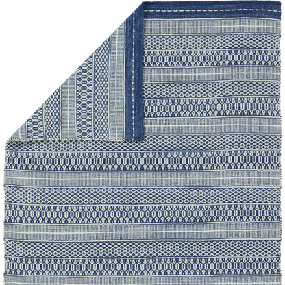 Penrose PNR06 Indoor/Outdoor Rug by Jaipur Living in navy, cream. Made from 100% polyester in a unique style.