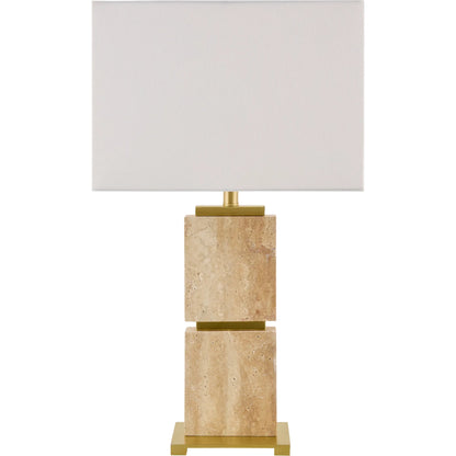 Ponta Accent 28" Table Lamp by Surya in translucent, white, metallic gold, metallic silver, brown. Made from iron, linen, polyester in a transitional style.