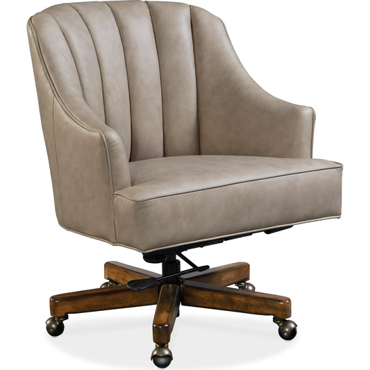 Haider Executive Chair by Hooker Furniture in beige and easy street document. Made from leather in a modern style.