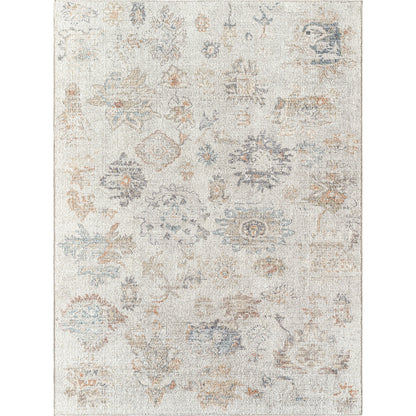 Olympic PNWOL-2302 Rug by Our PNW Home x Livabliss in gray, cream, tan, charcoal, light brown, sky blue. Made from polyester in a unique style.
