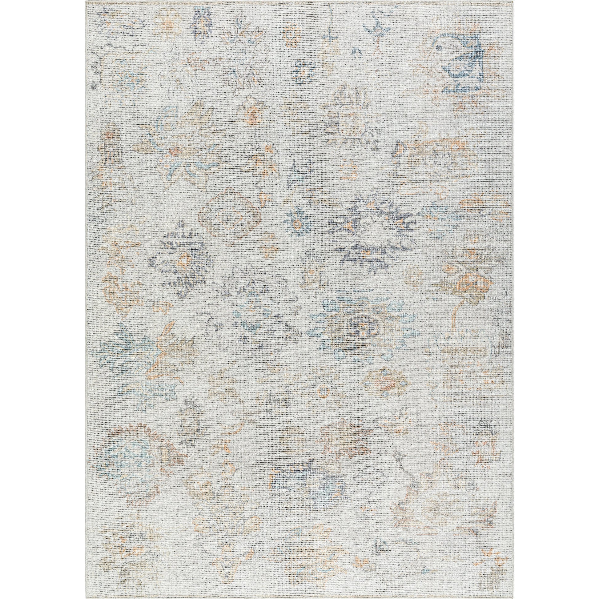 Olympic PNWOL-2302 Rug by Our PNW Home x Livabliss in gray, cream, tan, charcoal, light brown, sky blue. Made from polyester in a unique style.