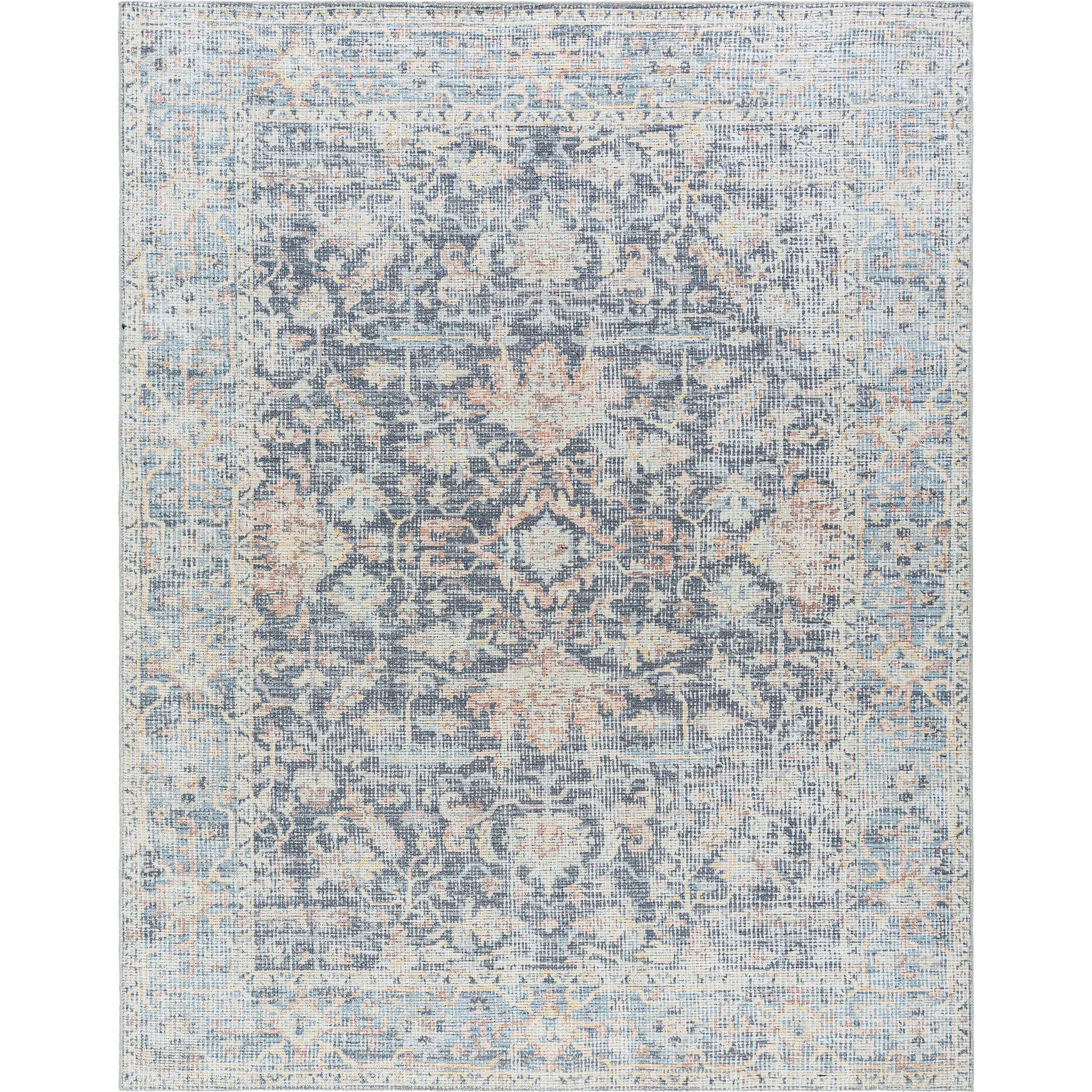 Olympic Rug - 533680 by Our PNW Home x Livabliss in charcoal, sky blue, amber, seafoam, light brown, gray. Made from polyester in a unique style.