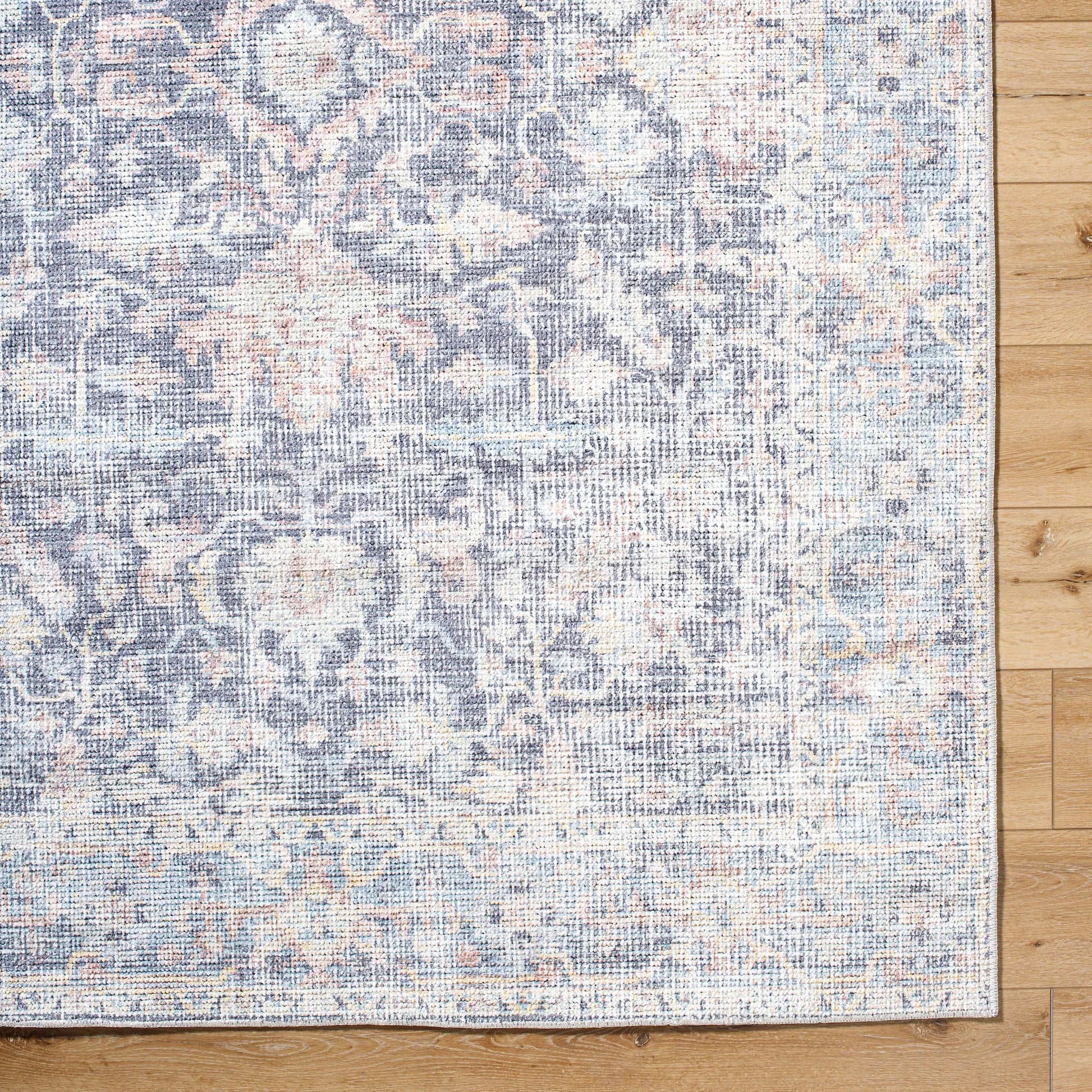 Olympic Rug - 533680 by Our PNW Home x Livabliss in charcoal, sky blue, amber, seafoam, light brown, gray. Made from polyester in a unique st