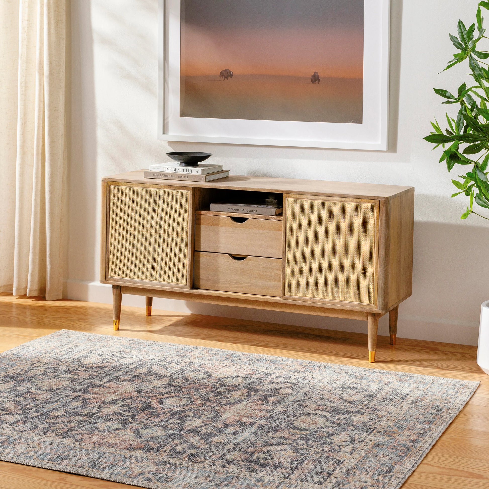 Olympic Rug - 533680 by Our PNW Home x Livabliss in charcoal, sky blue, amber, seafoam, light brown, gray. Made from polyester in a unique style.