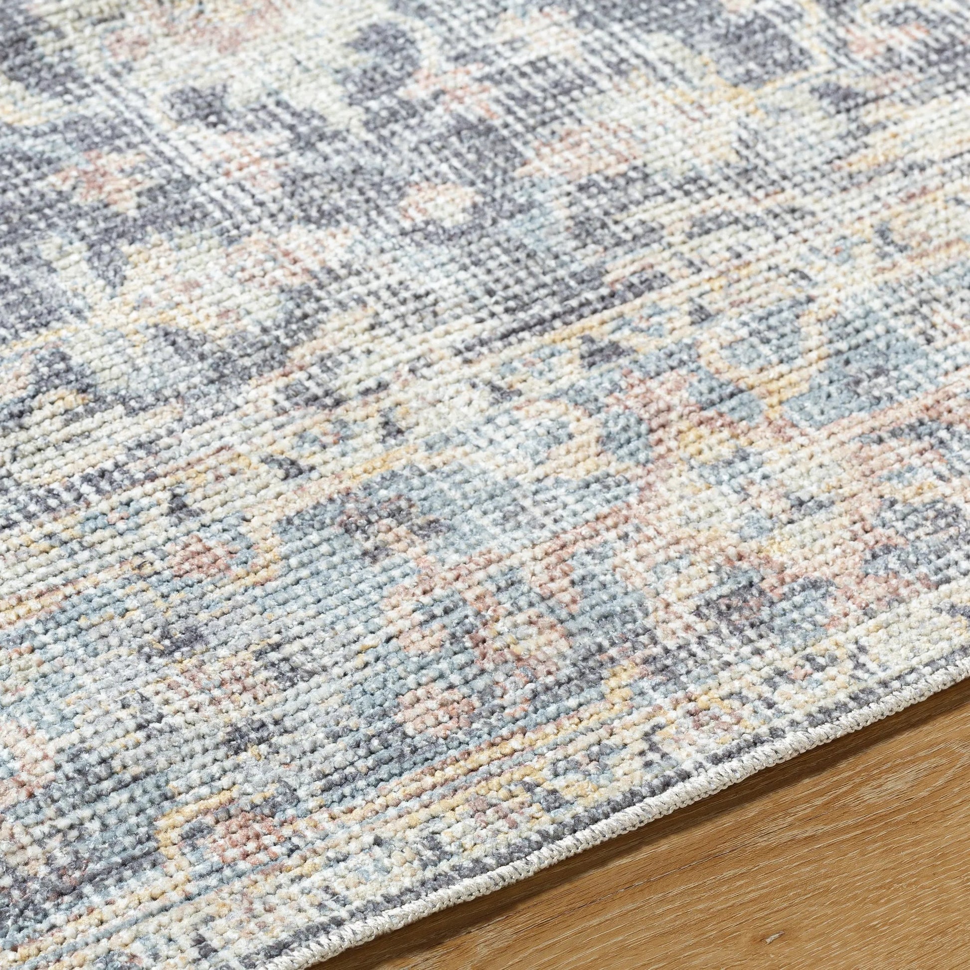 Olympic Rug - 533680 by Our PNW Home x Livabliss in charcoal, sky blue, amber, seafoam, light brown, gray. Made from polyester in a unique st