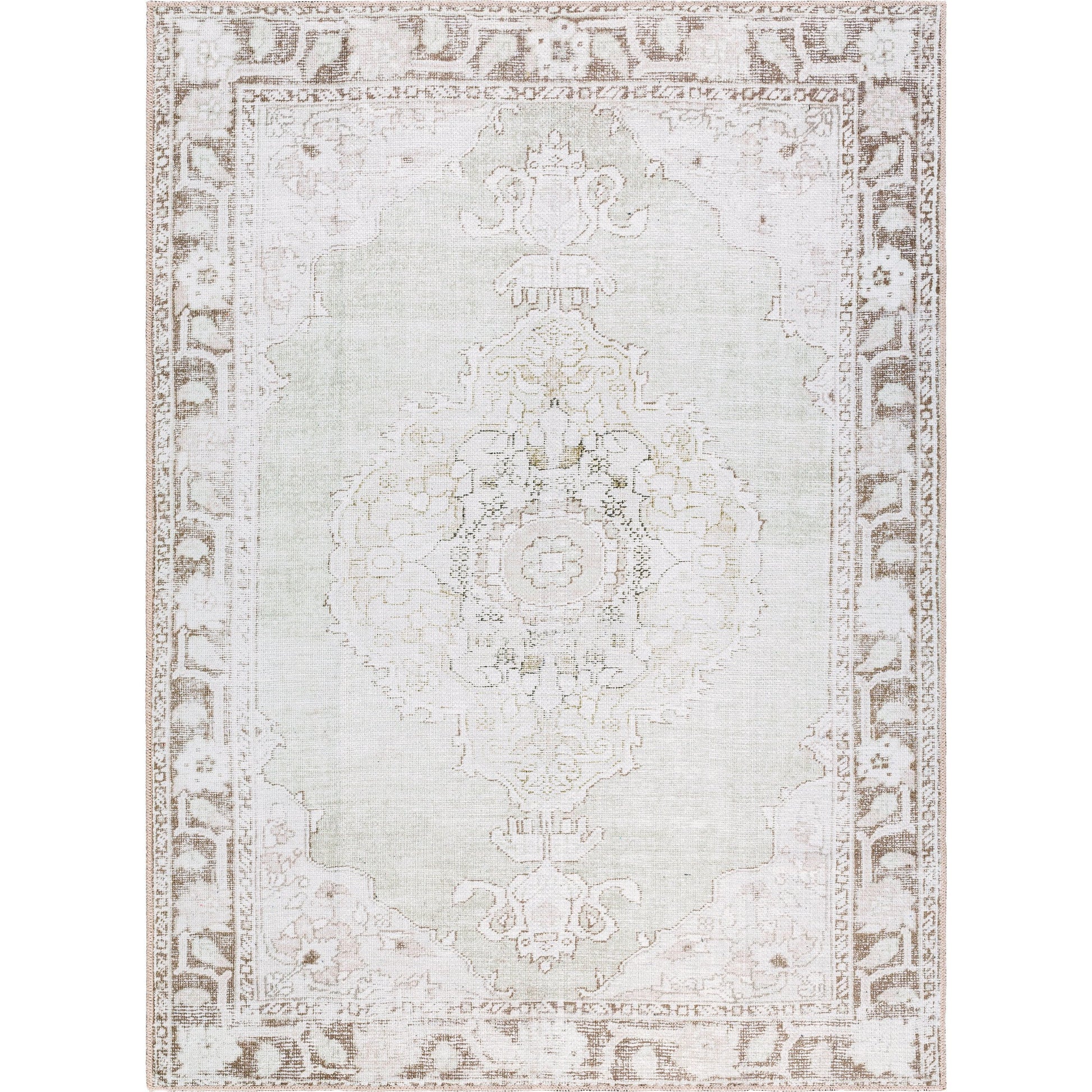 Rainier Rug - 533537 by Our PNW Home x Livabliss in light sage, cream, light brown, light olive, medium gray, oatmeal. Made from polyester in a unique style.