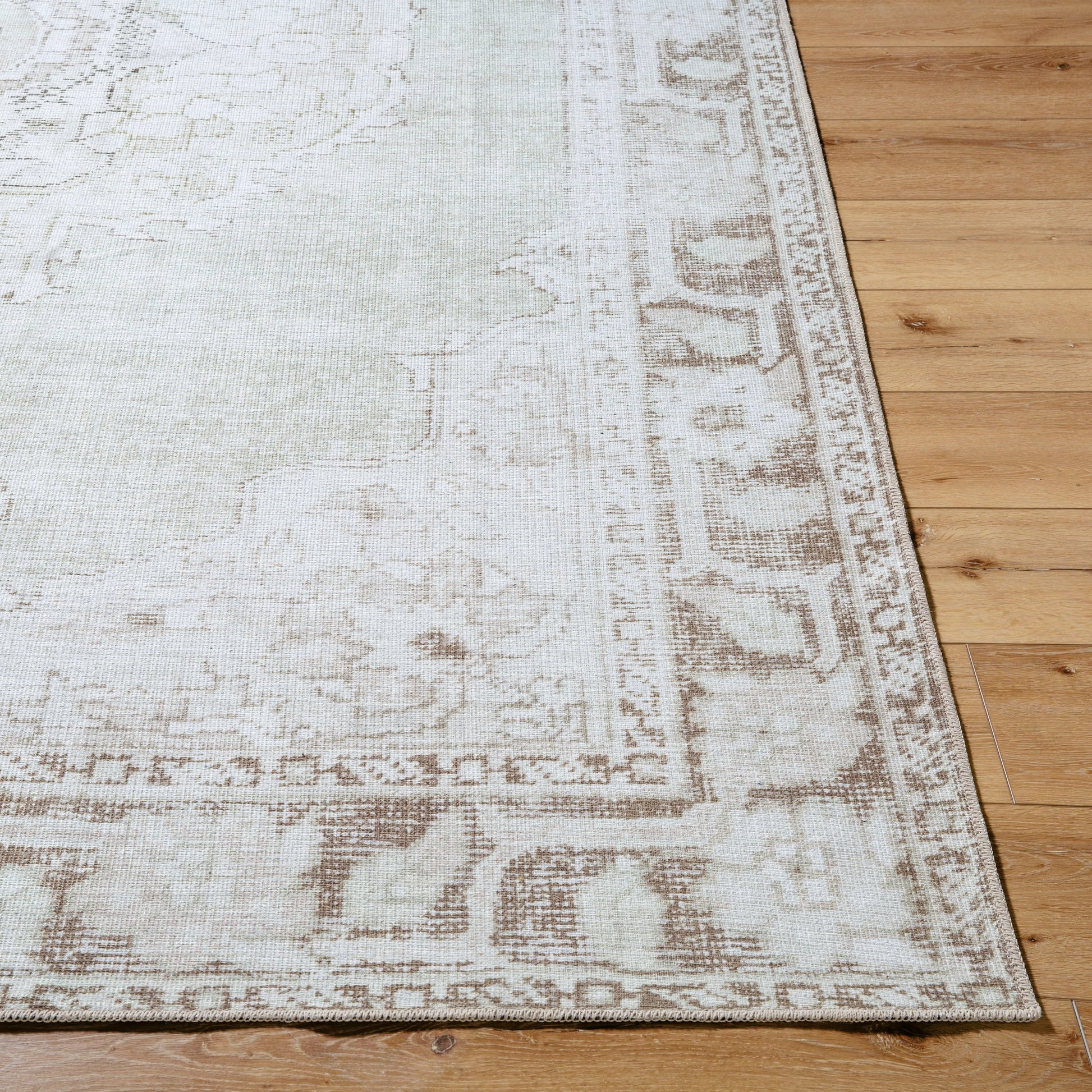 Rainier Rug - 533537 by Our PNW Home x Livabliss in light sage, cream, light brown, light olive, medium gray, oatmeal. Made from polyester in