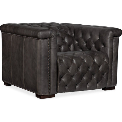 Savion Grandier Power Recliner by Hooker Furniture. Made from leather in a transitional style.