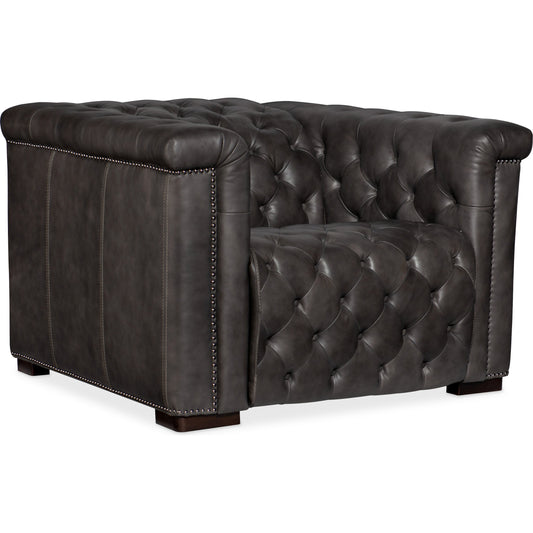 Savion Grandier Power Recliner by Hooker Furniture. Made from leather in a transitional style.