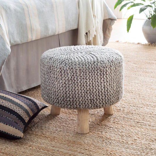 Prado - 25841 by Surya in gray, natural. Made from 70% wool, 20% polyester, 10% cotton, wood in a cottage & farmhouse style.