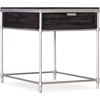 St. Armand End Table by Hooker Furniture. Made from acacia solids with round metal tube, metal sheet in a modern style.
