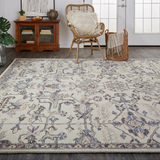 Fallon Traditional Oriental Rug - 8838F by Feizy in ivory, gray. Made from wool in a unique style.