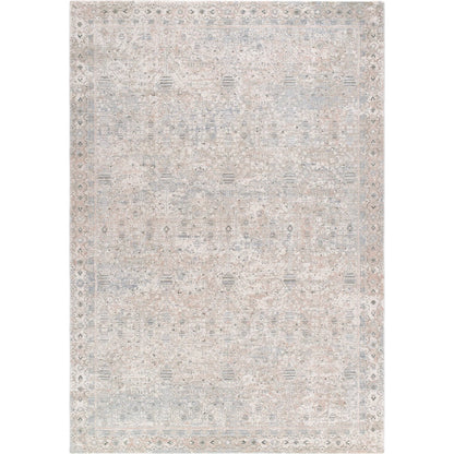 Poetry POI-2302 Rug by Livabliss in cream, light slate, sage, light sage, tan. Made from polyester in a