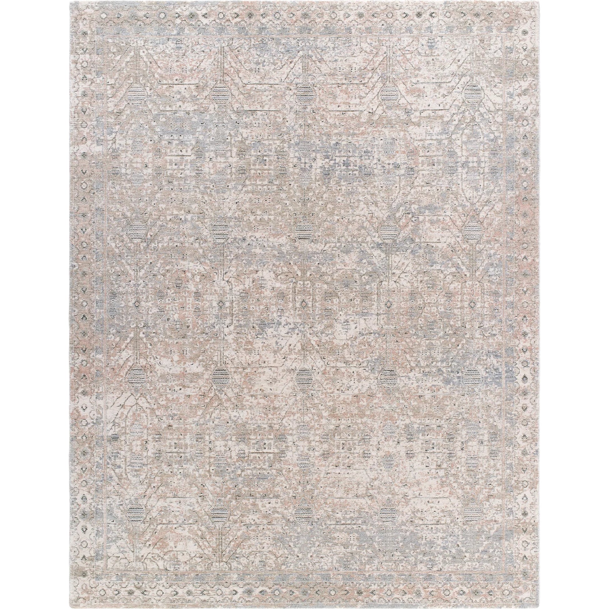 Poetry POI-2302 Rug by Livabliss in cream, light slate, sage, light sage, tan. Made from polyester in a unique style.