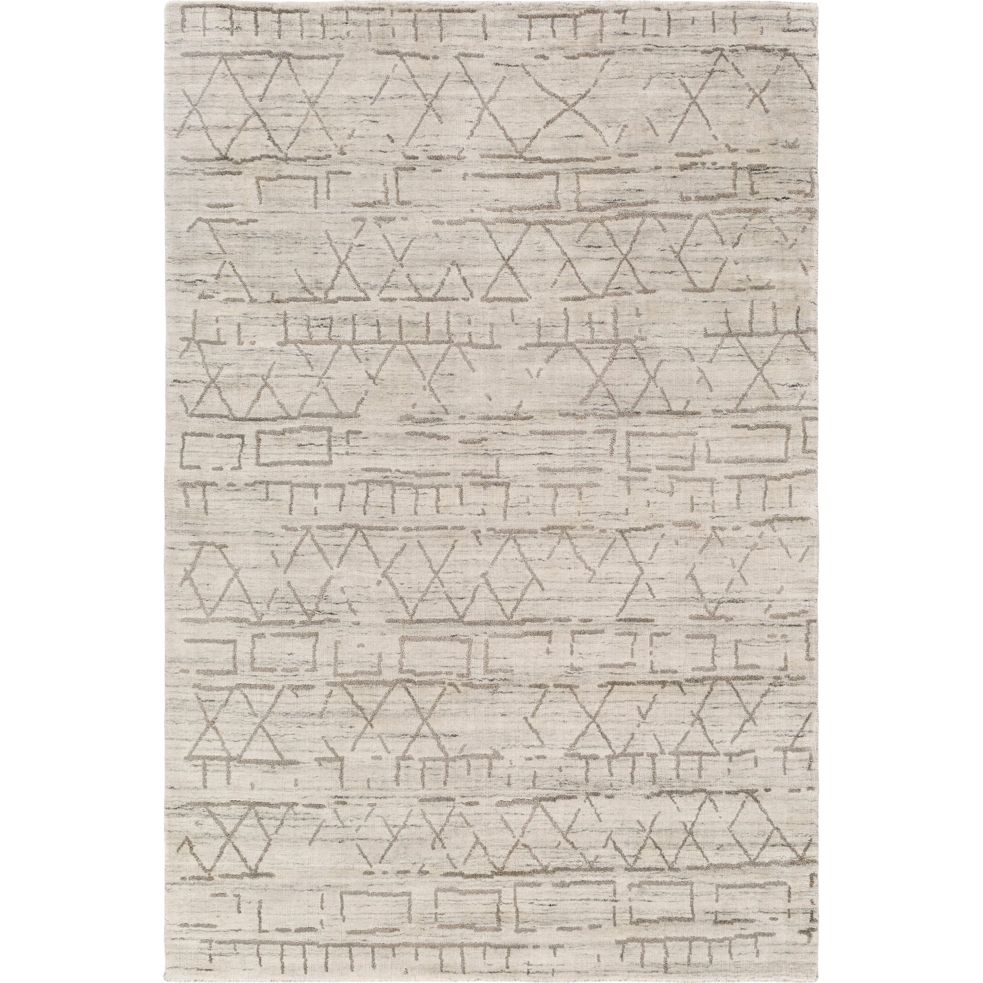 Pokhara POK-2300 Rug by Surya in taupe, ivory, light gray, gray. Made from 75% viscose, 25% wool in a unique style.